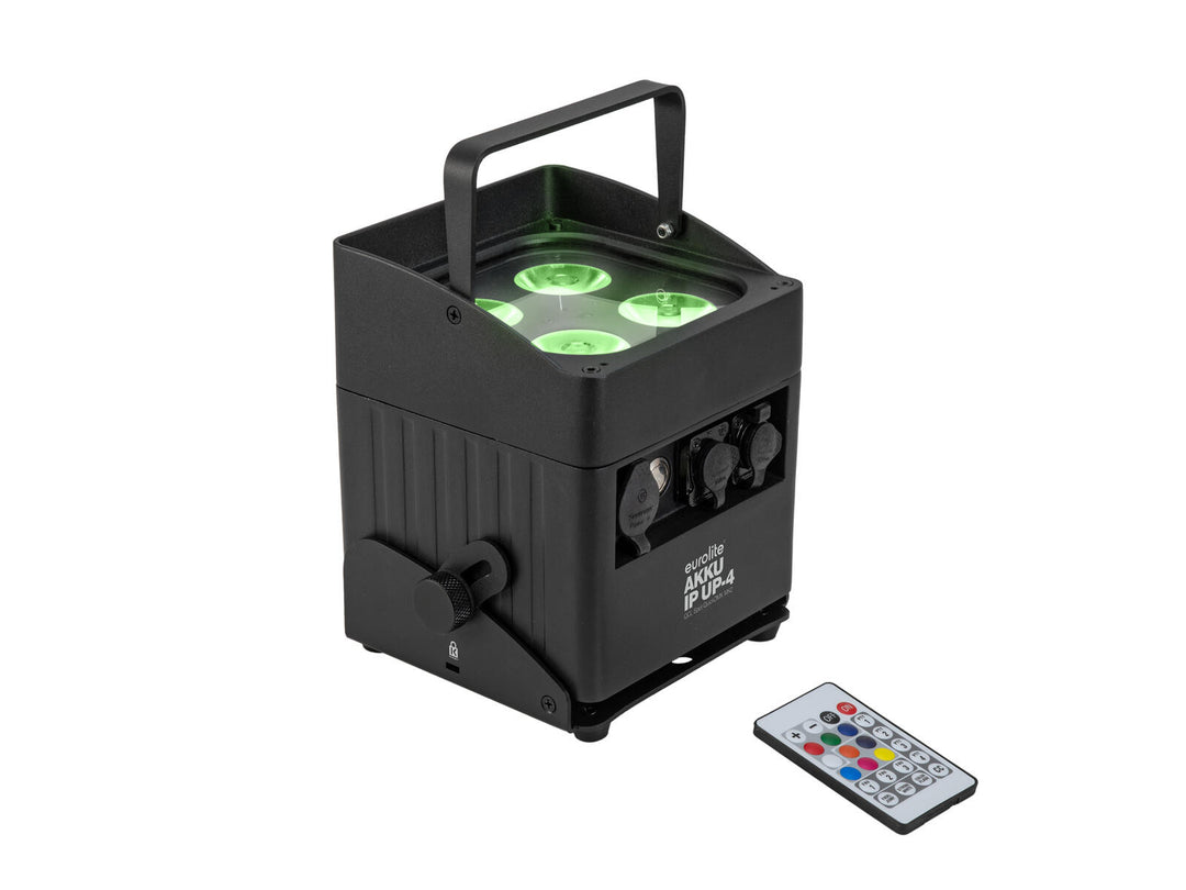 EUROLITE Set 4x AKKU IP UP-4 QCL spot QuickDMX MK2 + Flightcase med hjul och laddningsfunktion