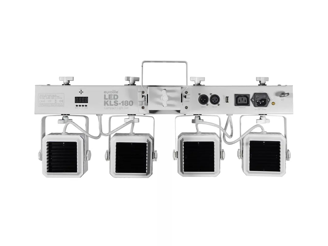 EUROLITE Set LED KLS-180 vit + BS-2 EU högtalarstativ i vit
