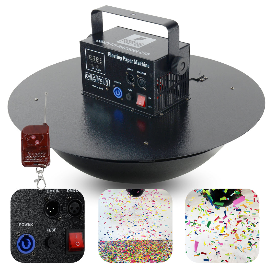 Firefog elektrisk konfettikanon 200 W med DMX och fjärrkontroll