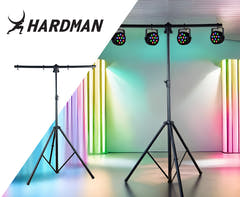 Hardman HLS2 ljusstativ med T-bar, 2,5 m, 70 kg, svart
