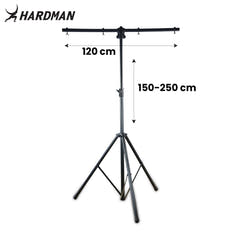 Hardman HLS2 ljusstativ med T-bar, 2,5 m, 70 kg, svart