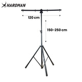 Hardman HLS2 ljusstativ med T-bar, 2,5 m, 70 kg, svart