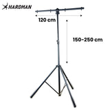 Hardman HLS3 ljusstativ med T-bar och automatisk låspinne, 2,5 m