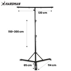 Hardman HLS13 ljusstativ med T-bar och väska, 3 m, 70 kg