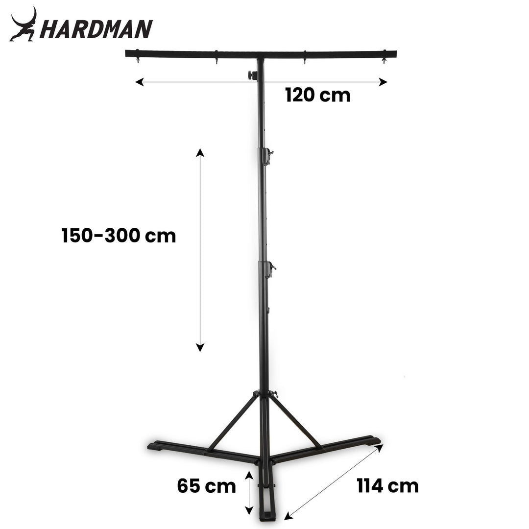 Hardman HLS13 ljusstativ med T-bar och väska, 3 m, 70 kg