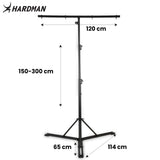 Hardman HLS13 ljusstativ med T-bar och väska, 3 m, 70 kg