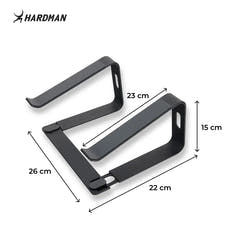 Hardman LSR2 – Hopfällbart laptopstativ i aluminium, svart