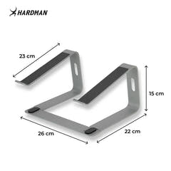 Hardman LSR2 – Hopfällbart laptopstativ i aluminium, silver
