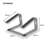 Hardman LSR2 – Hopfällbart laptopstativ i aluminium, silver
