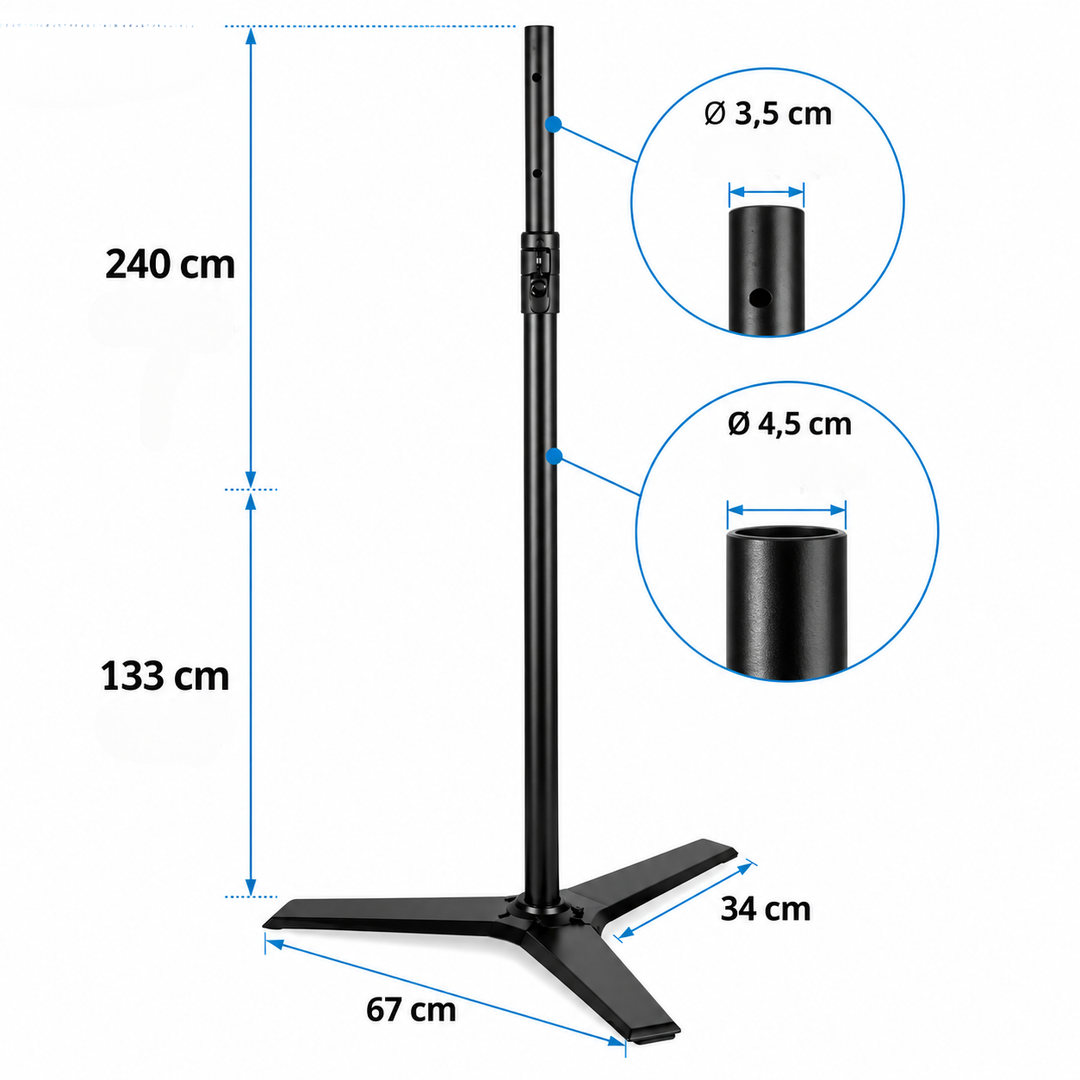 Hardman HLK57-PRO – Professionellt högtalar- och belysningsstativ 133–240 cm, 70 kg