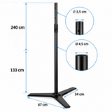 Hardman HLK57-PRO – Professionellt högtalar- och belysningsstativ 133–240 cm, 70 kg