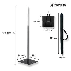 Hardman HLK980-PRO pelarstativ med tung stålbas, 1,3 till 2 m