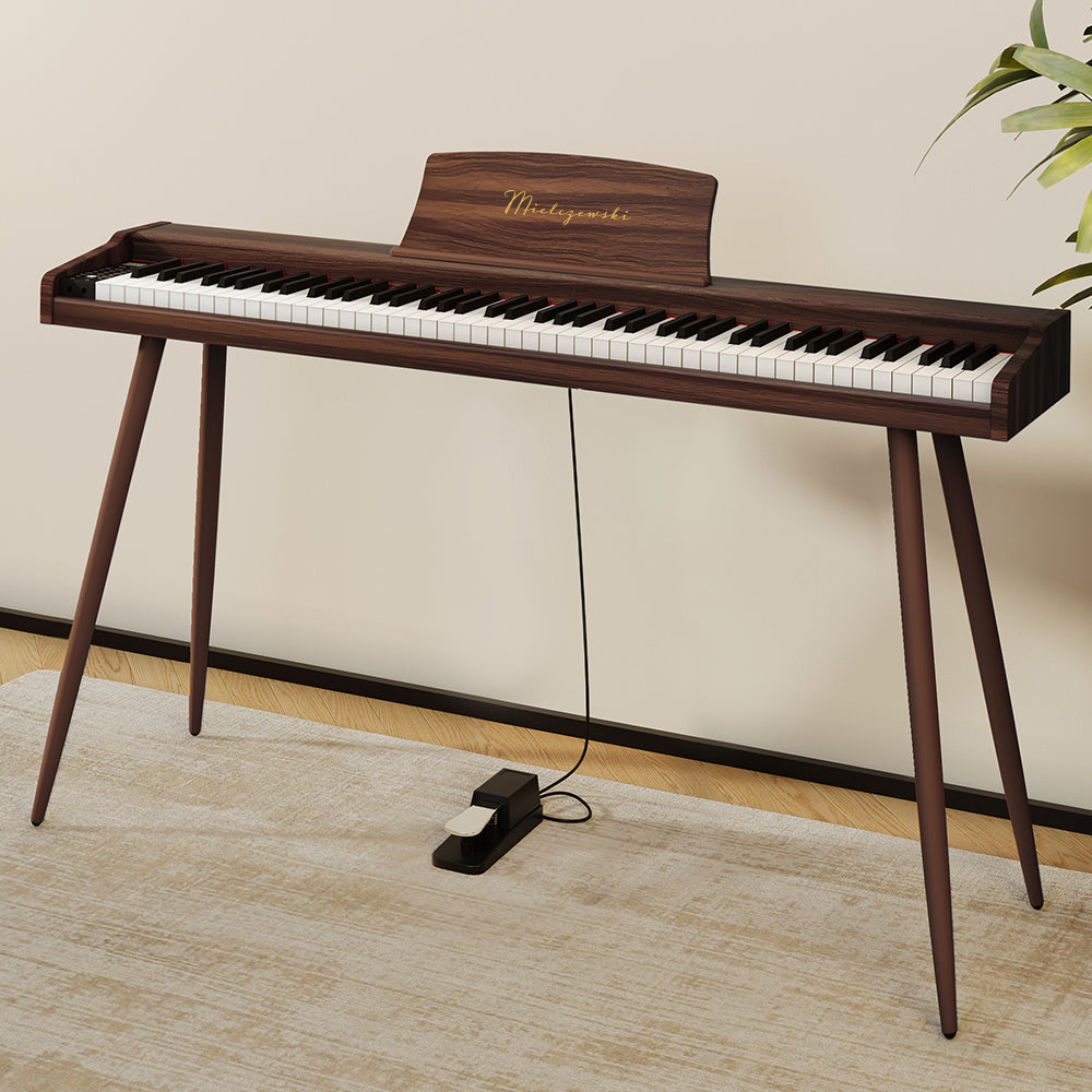 Mielczewski digitalpiano med metallben, brun