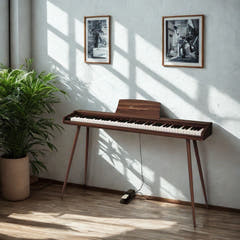 Mielczewski digitalpiano med metallben, brun