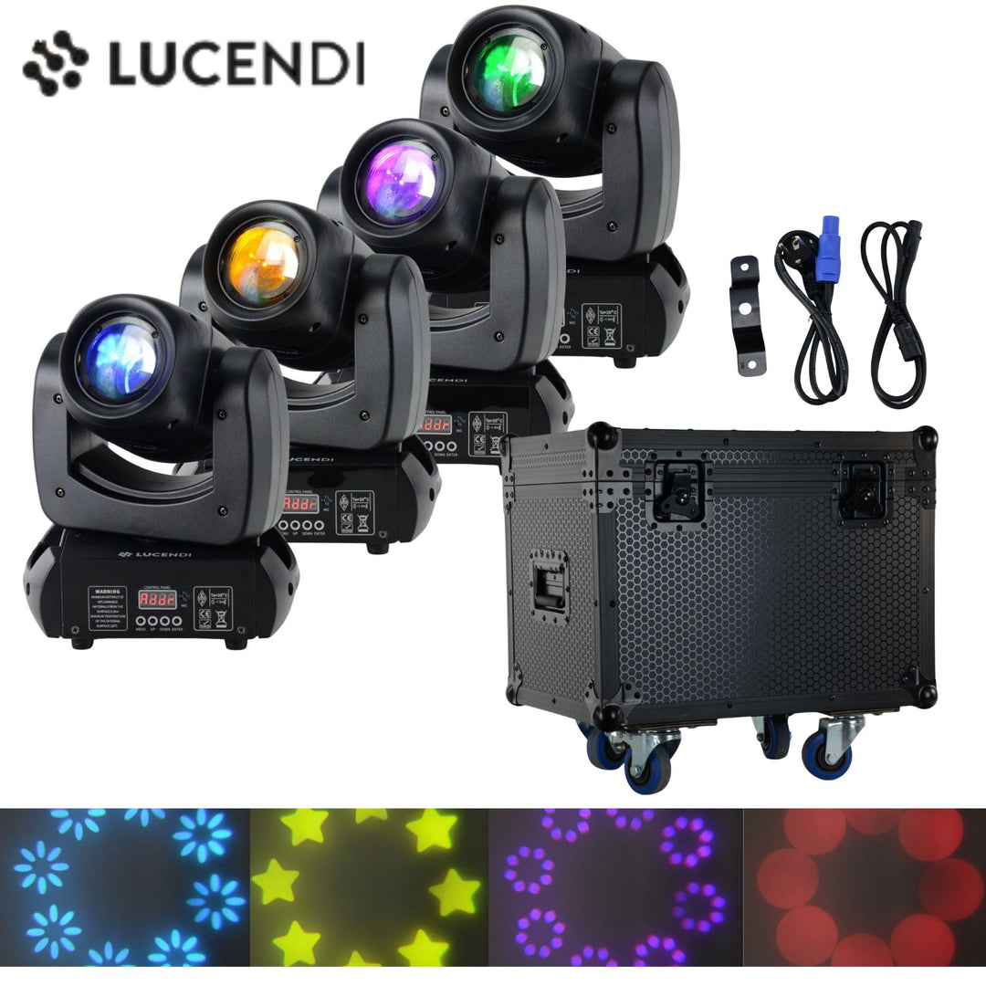 Lucendi BEAM100 moving head, set med 4 st och case