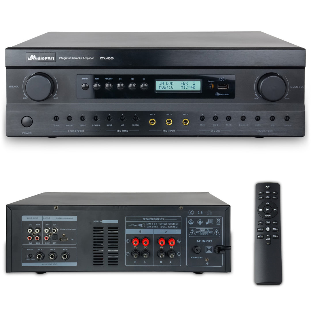 Audioport KC8300 förstärkare 2 x 300 W med DSP