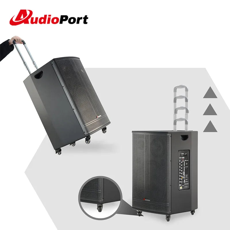 Audioport V15 transportabel Aktiv högtalare 500 W med 2 mikrofoner