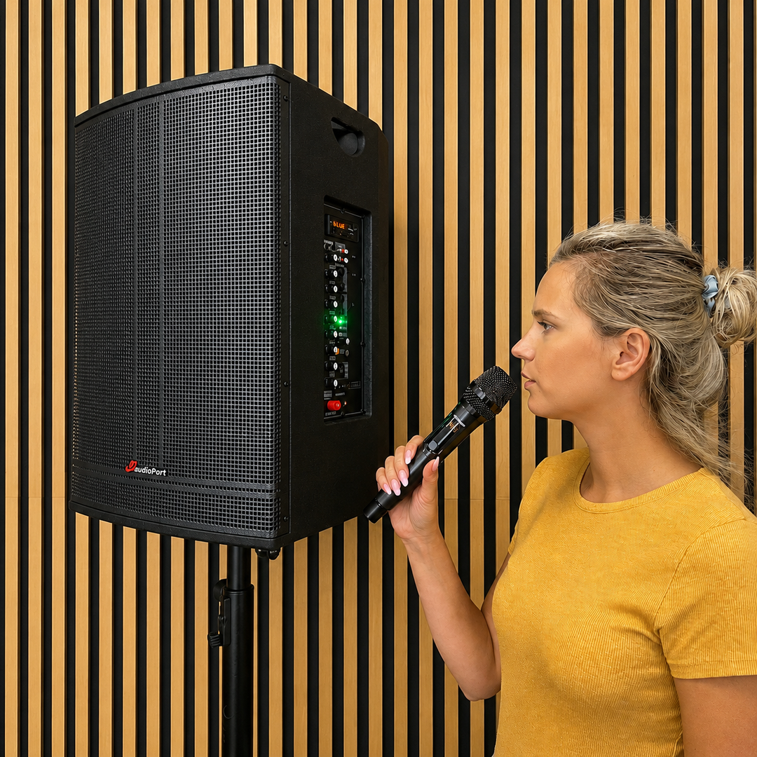 Audioport V15 transportabel Aktiv högtalare 500 W med 2 mikrofoner