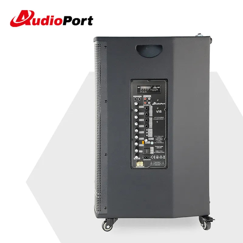 Audioport V15 transportabel Aktiv högtalare 500 W med 2 mikrofoner