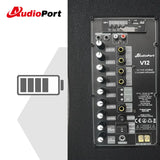 Audioport V12 transportabel aktiv högtalare 350 W med 2 mikrofoner