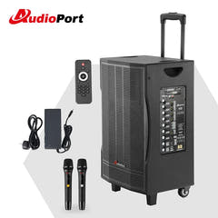 Audioport V12 transportabel aktiv högtalare 350 W med 2 mikrofoner