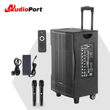 Audioport V12 transportabel aktiv högtalare 350 W med 2 mikrofoner
