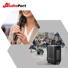 Audioport V8 transportabel aktiv högtalare 250 W med 2 mikrofoner