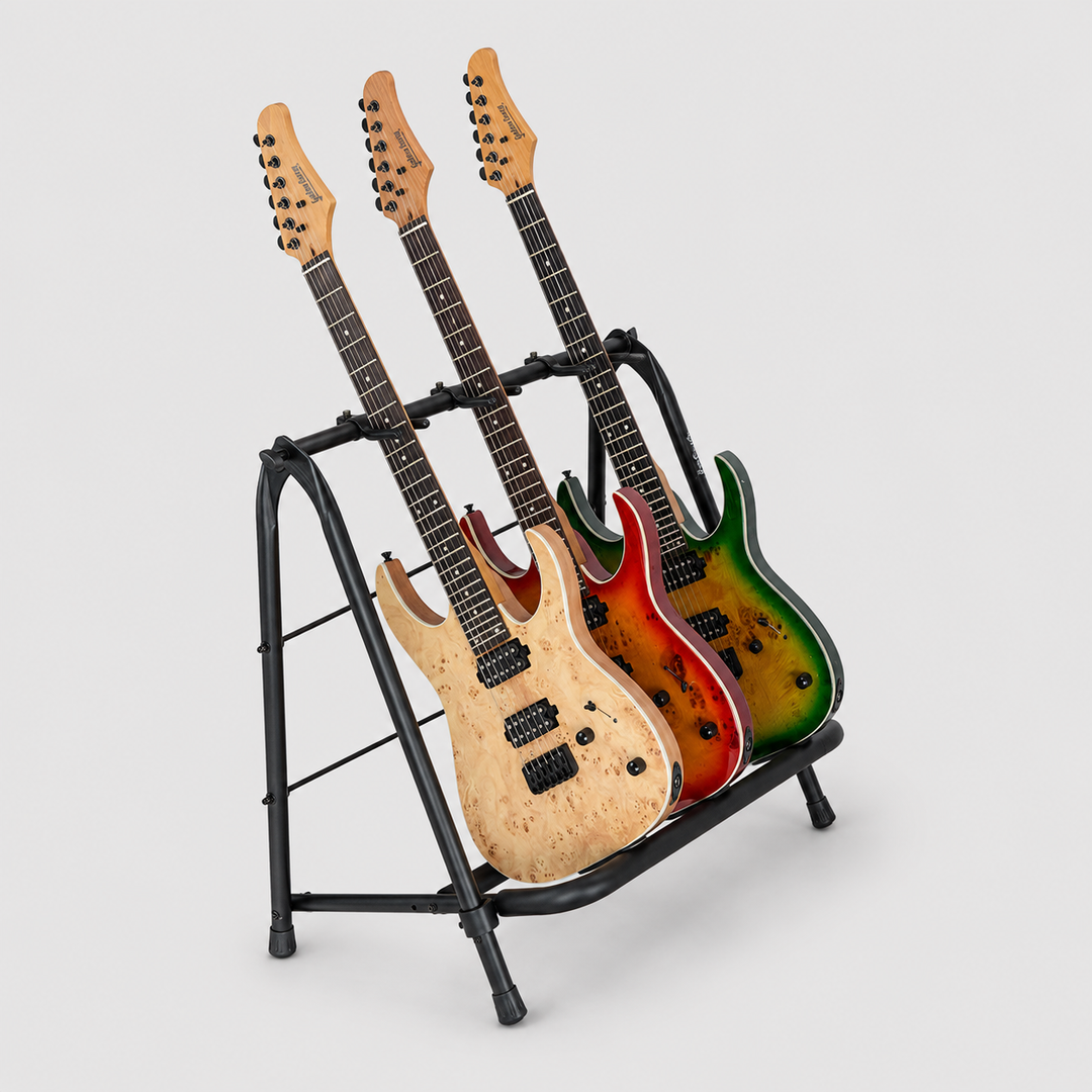 Hardman gitarrstativ för 3 gitarrer, hopfällbart