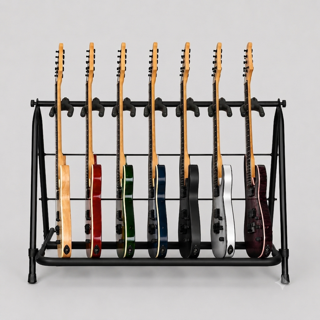 Hardman gitarrstativ för 7 gitarrer, hopfällbart