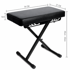 Hardman SB006 hopfällbar pianopall, svart, upp till 150 kg