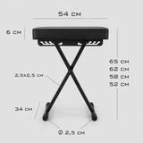 Hardman SB006 hopfällbar pianopall, svart, upp till 150 kg