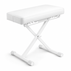 Hardman SB006 hopfällbar pianopall, vit, justerbar från 45 till 63 cm
