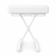 Hardman SB006 hopfällbar pianopall, vit, justerbar från 45 till 63 cm