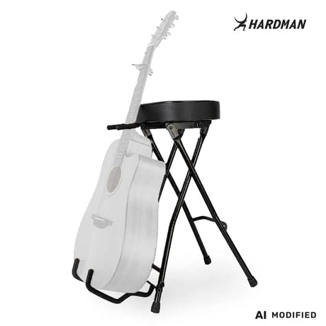 Hardman SB207 gitarrstol med fotstöd och gitarrhållare.