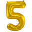5-formad nummerfolieballong (guld, 86 cm)