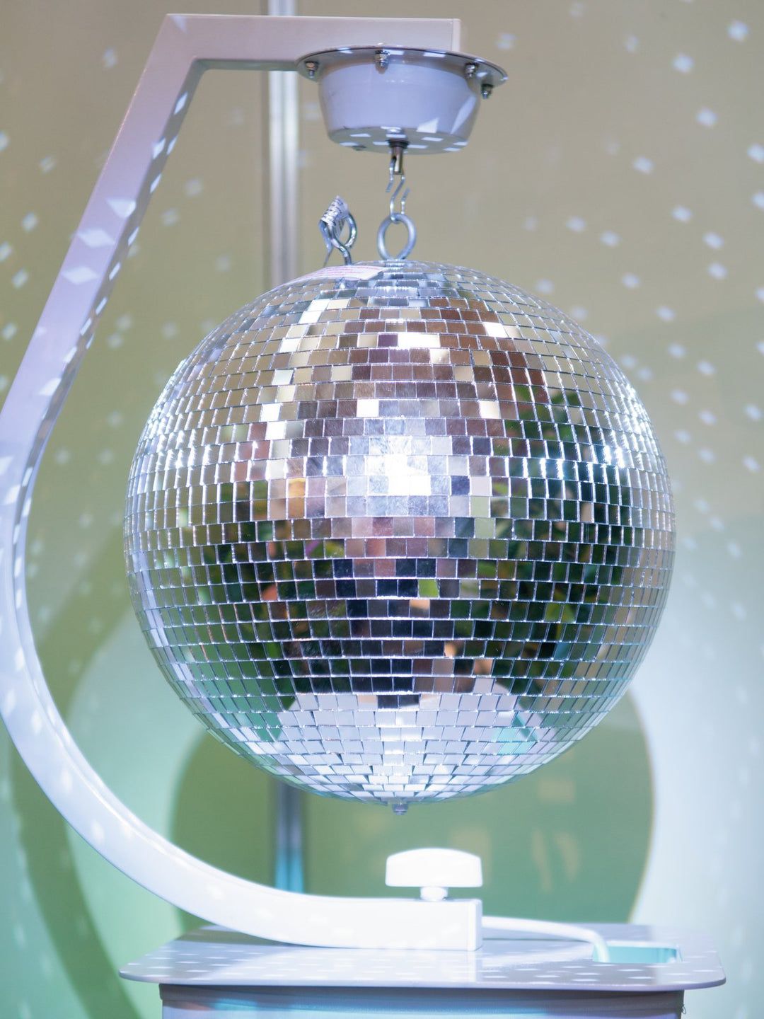 Hållare med motor för discobollar upp till 50cm (Vit)