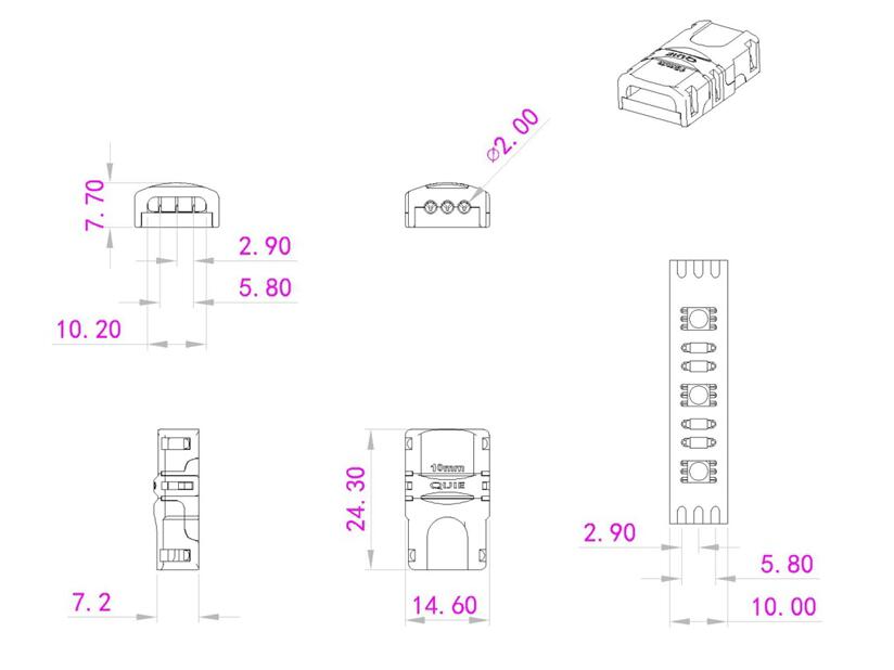EUROLITE LED Strip flexibel kontakt 3-polig 10mm