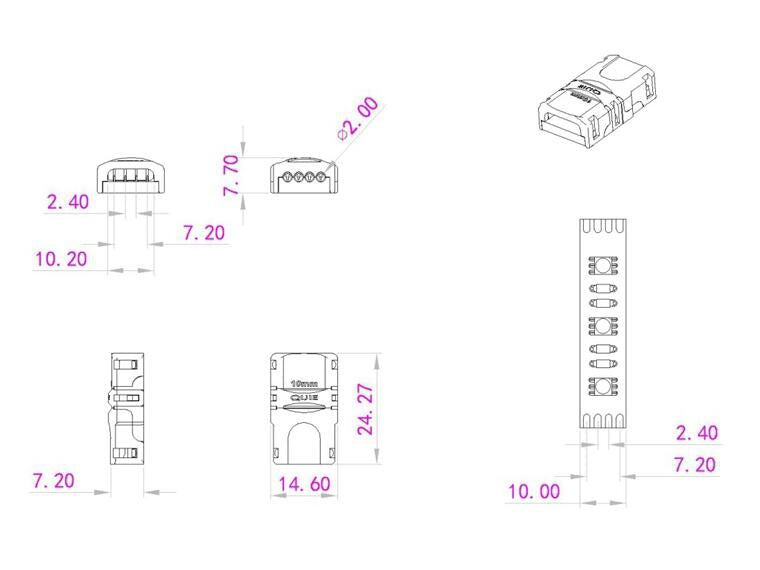 EUROLITE LED Strip flexibel kontakt 4-polig 10mm
