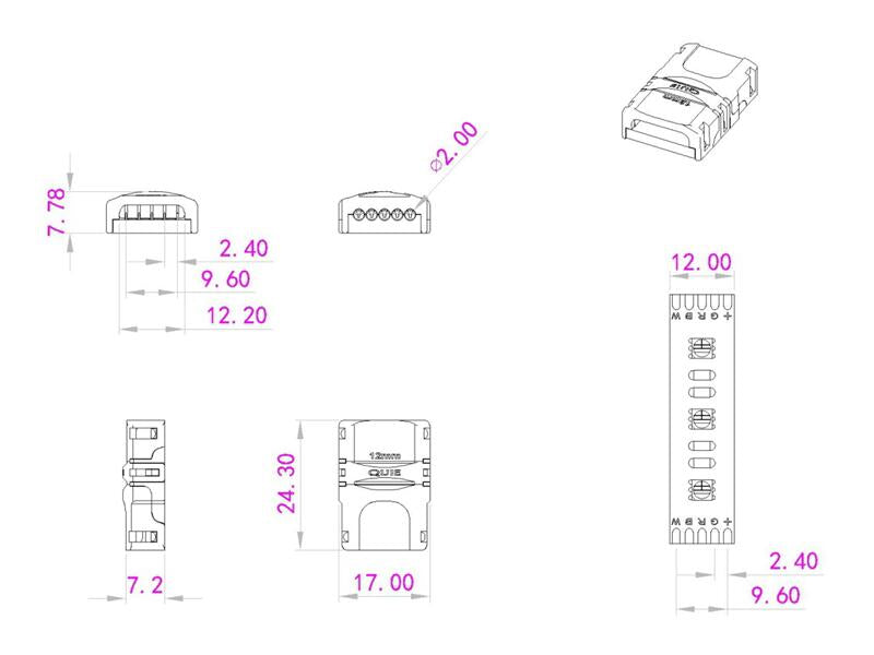 EUROLITE LED Strip Flexibel kontakt 5-polig 12 mm