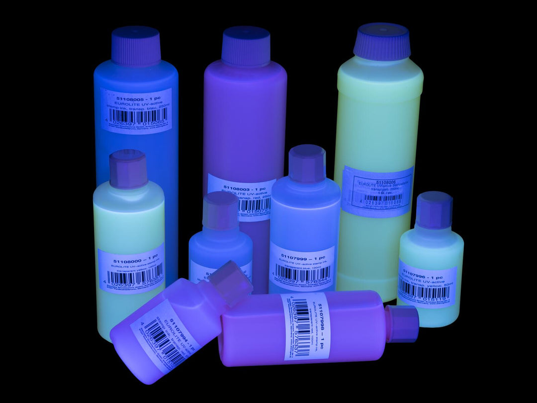 EUROLITE UV-aktivt stämpelbläck, transparent gult, 50ml