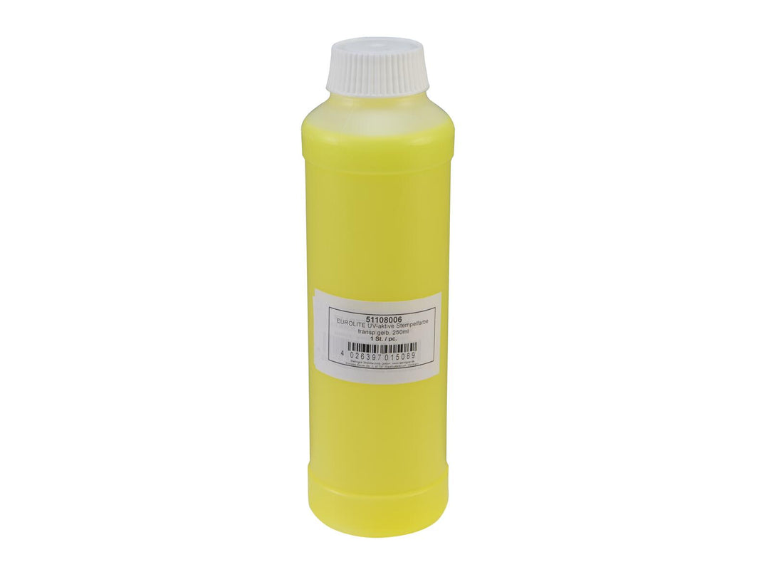 EUROLITE UV-active stämpelfärg, transparent gul, 250ml