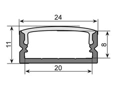 EUROLITE U-profile 20mm för LED Strip silver 2m