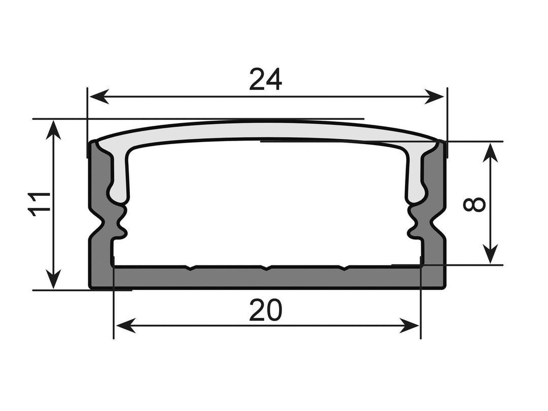 EUROLITE U-profile 20mm för LED Strip silver 2m