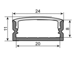 EUROLITE U-profile 20mm for LED Strip silver 2m