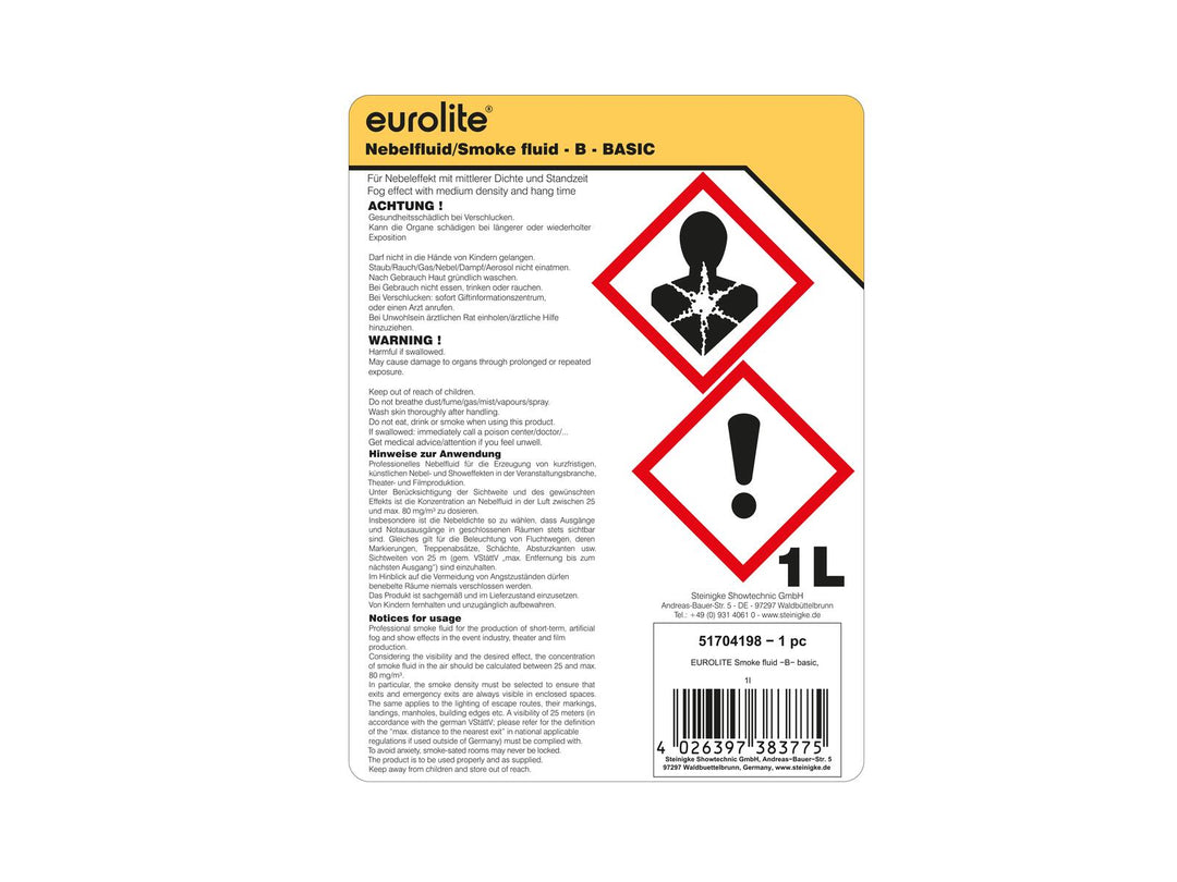 EUROLITE SMOKE FLUID -B- Basic, 1l rökvätska