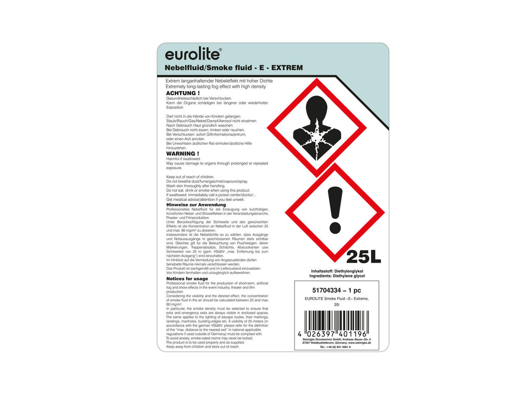 EUROLITE SMOKE FLUID -E- Extreme, 25l rökvätska