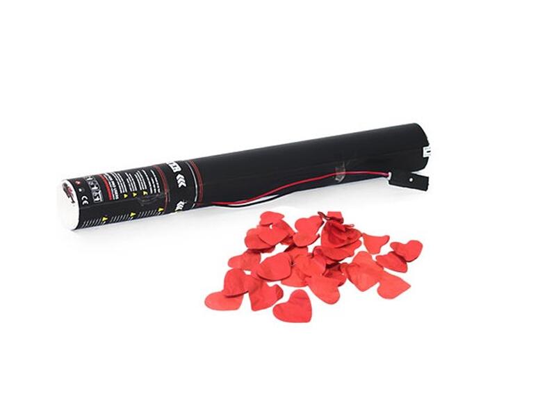 TCM FX elektrisk konfettikanon 50 cm, röda hjärtan