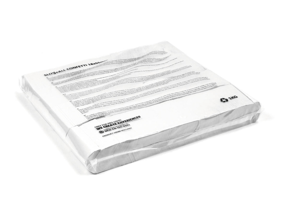 TCM FX Slowfall konfetti rektangulär 55x18mm, vit, 1kg