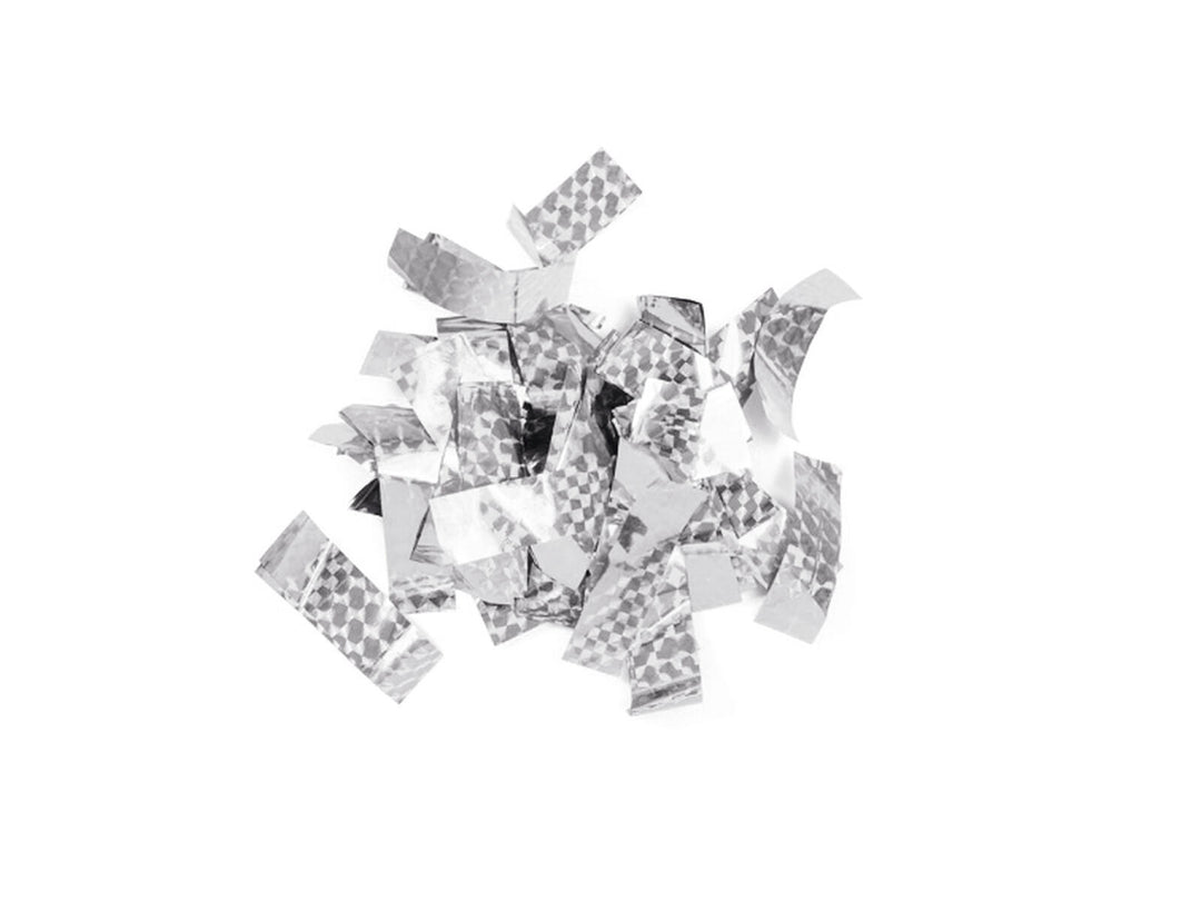 TCM FX Metallic Confetti rektangulär 55x18mm, silver, laser effect, 1kg