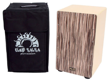 GEWA Club Salsa cajon i äkta trä, Zebrano-front